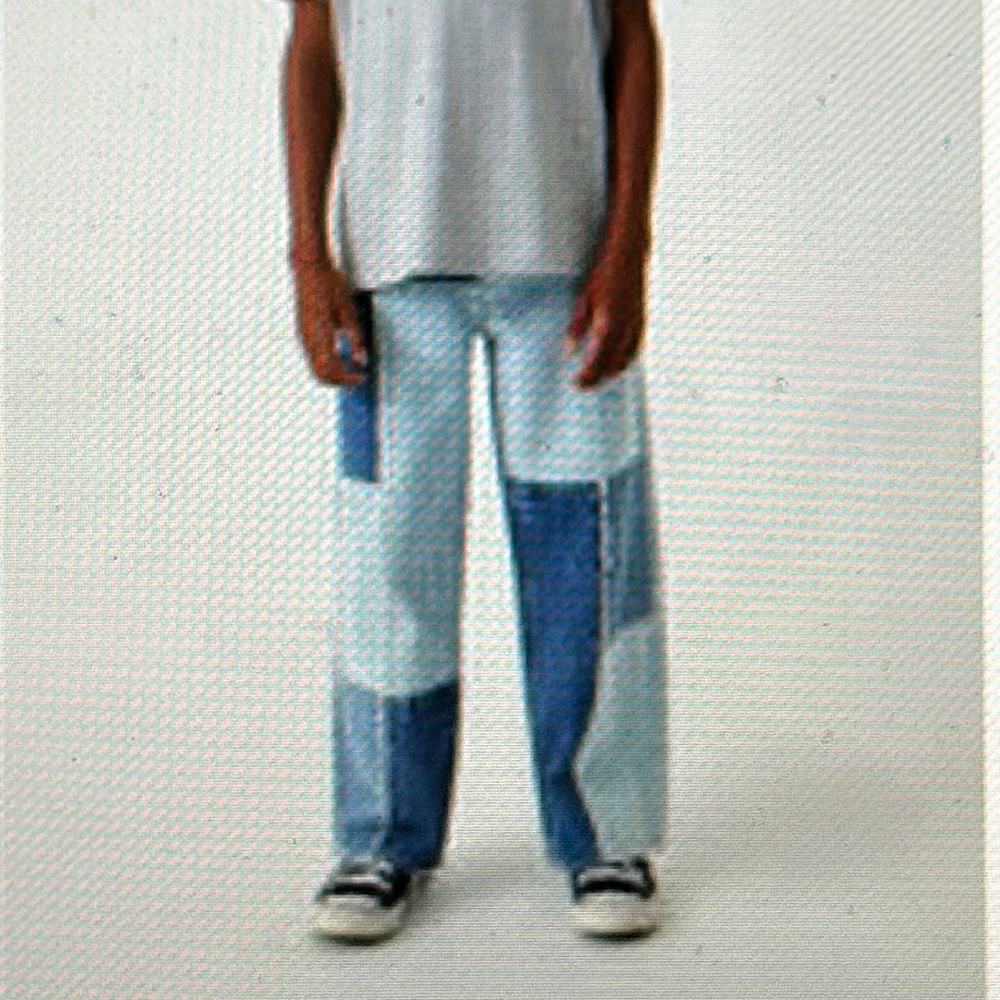 EUC PacSun Kids Patchwork Baggy Jeans Indigo Blue Size 12 - Like New